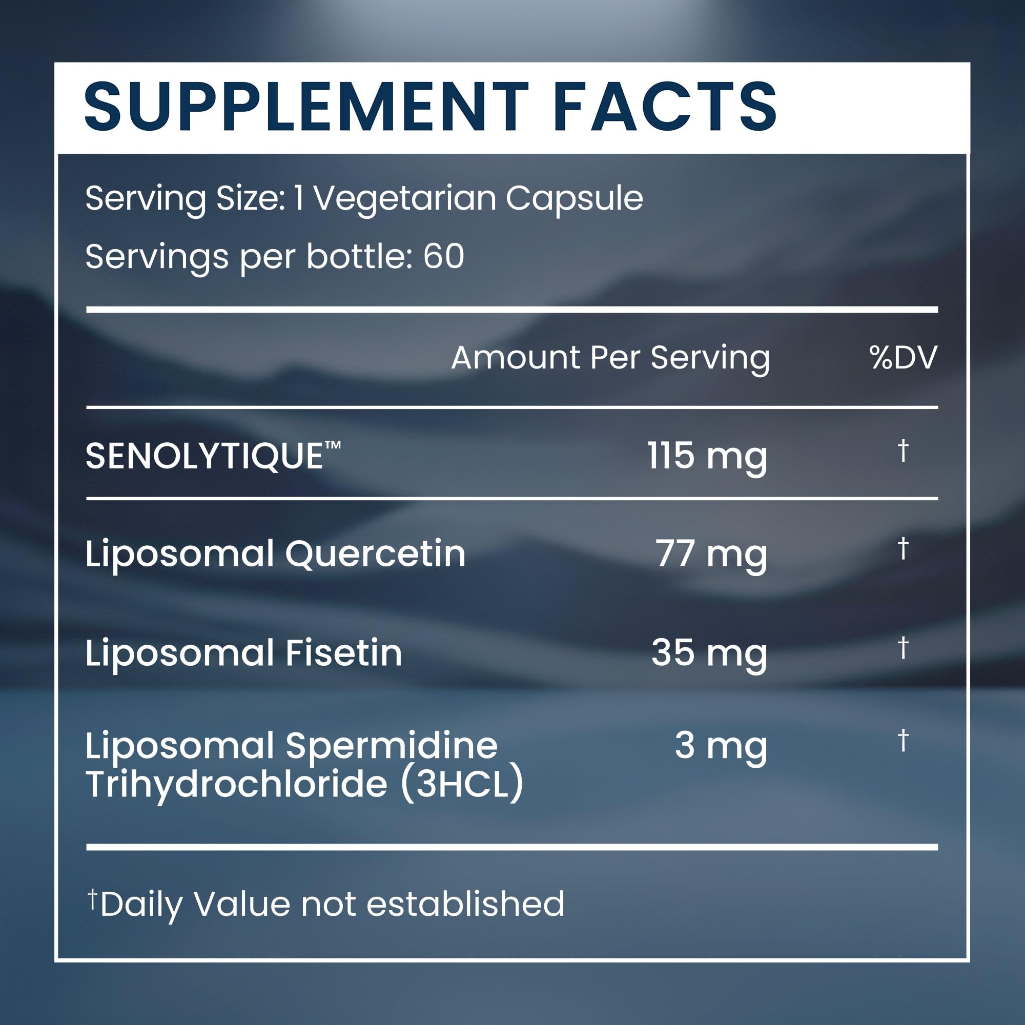 Renue By Science Senolytique Senolytic Supplements | 60 Capsules with Fisetin (35mg) Quercetin (78mg) & Spermidine (3mg) per Serving | Liposomal Formula | Manufactured in the USA & Third-Party Tested — Amazon image 6