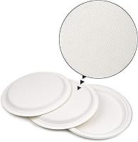 Vista 2 de Green Earth - Plato de papel de 9.0 in sin bagazo natural (fibra de caña de azúcar), biodegradable, compostable (500 platos desechables)