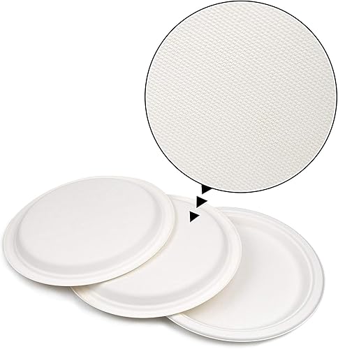 Miniatura 2 de Green Earth - Plato de papel de 9.0 in sin bagazo natural (fibra de caña de azúcar), biodegradable, compostable (500 platos desechables)