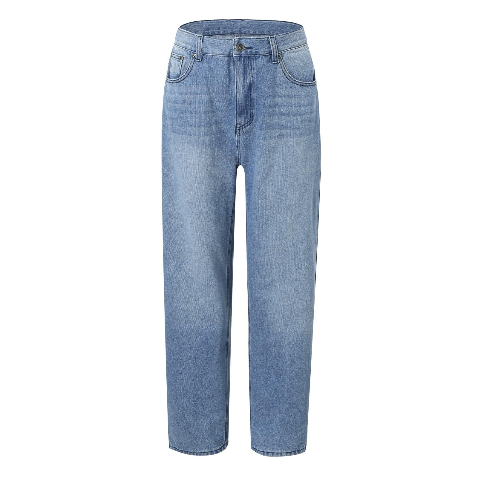 Vaqueros Pantalones para Hombre Pantalones De Trabajo Corte Ajustado Vaqueros Lavados con Bolsillos Laterales Elegantes Hip Hop con Botones Modernos para Hombre De Denim Rotos Desgastados