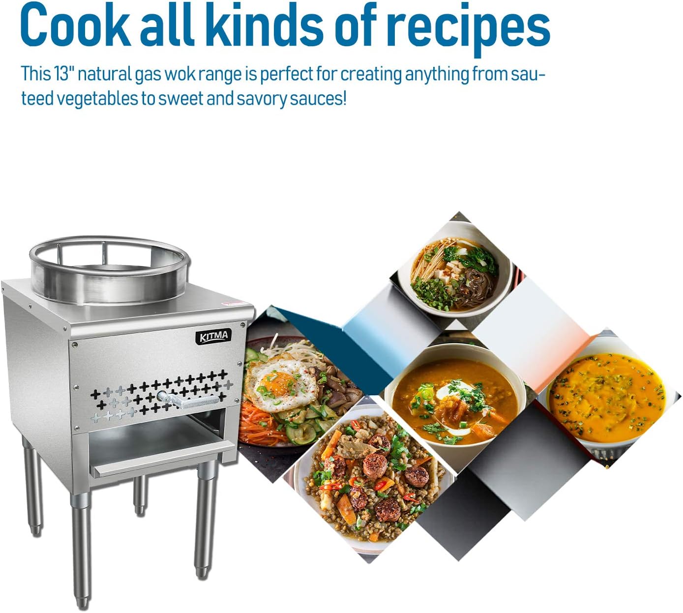 Best Deal Cheap 🛒 KITMA 16 Gas Wok Range - Commercial Natural Gas Cooking Range- Restaurant Equipment, 110,000 BTU Featured Product KITMA 16 Gas Wok Range - Commercial Natural Gas Cooking Range- Restaurant Equipment, 110,000 BTU