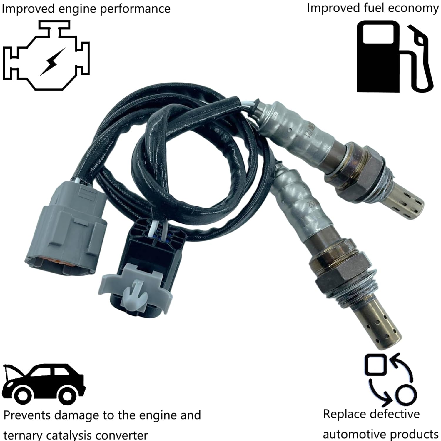 Dropwater Upper + Under O2 Sensors 234-4721 234-4752 Replacement for Mazda 2001 2002 2003 Protege, 2002 2003 Protege 5 2L Upstream and Downstream Oxygen Sensor