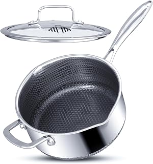 INTIGNIS Saucepan with Lid 22cm/3.5L Nonstick Sauce Pot | Induction, gas, electric hobs, pouring spout, keep cool handle, anti-scratch, honey comb German technology, chemical free