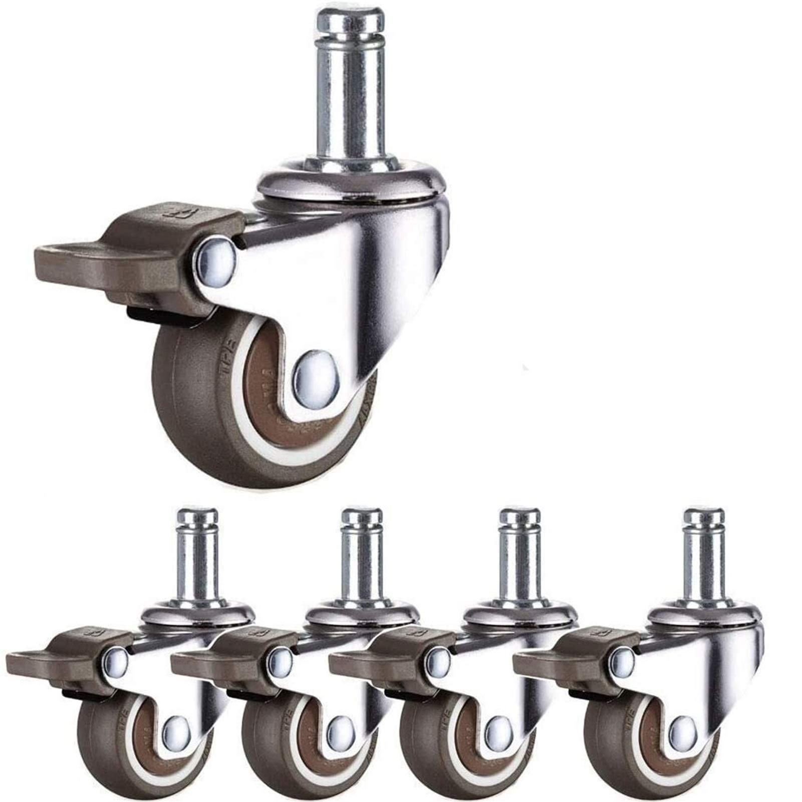 Roulette pivotante pour chaise avec frein et roulettes de meuble en caoutchouc 2"