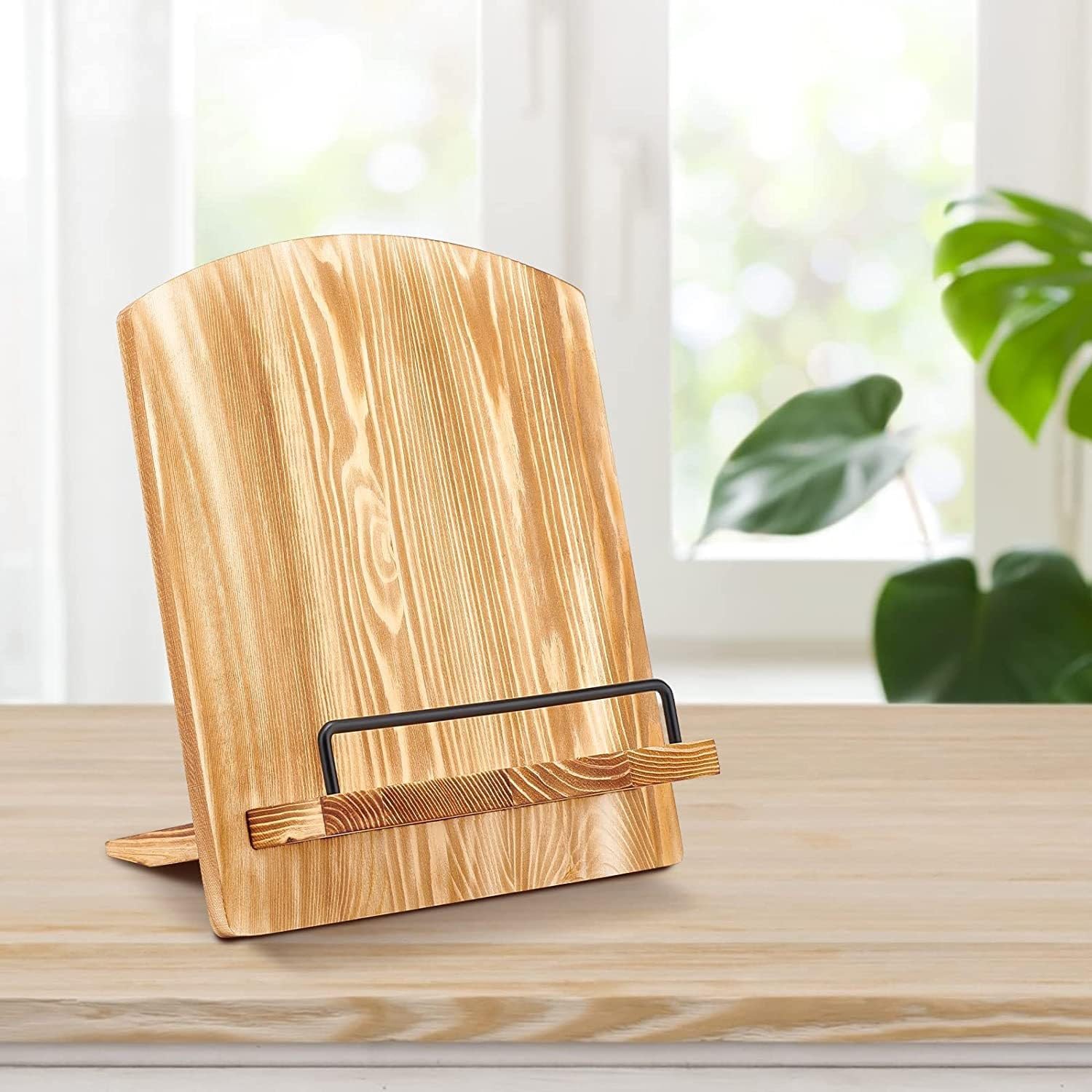 Wood Book Stand Reading Rack Kitchen Holder