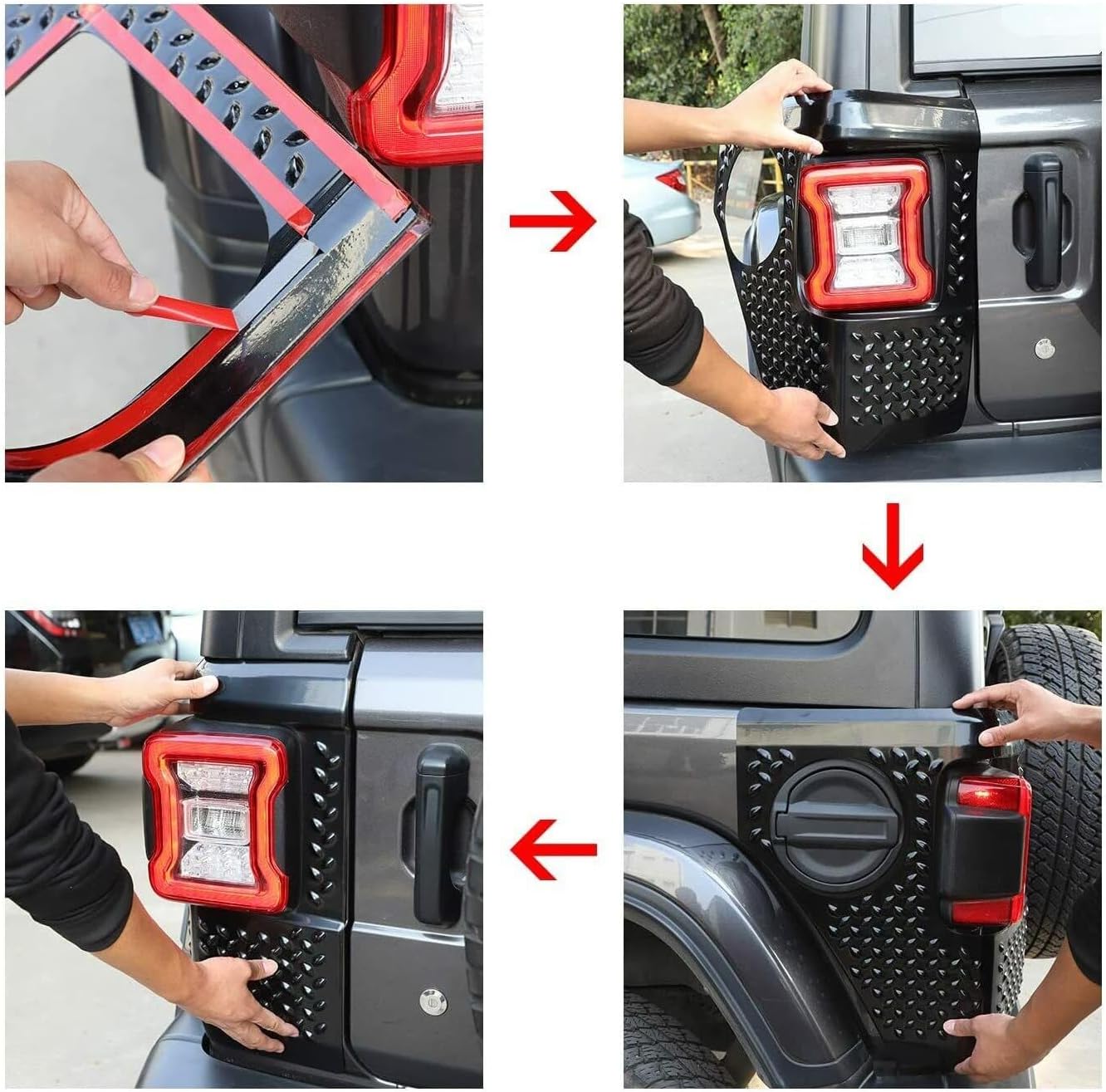 JDICY Tail Cover Rear Corner Guards Protectors for Jeep for Wrangler 2018-2020 Black TLCBARCGPFJWJ XSW1314