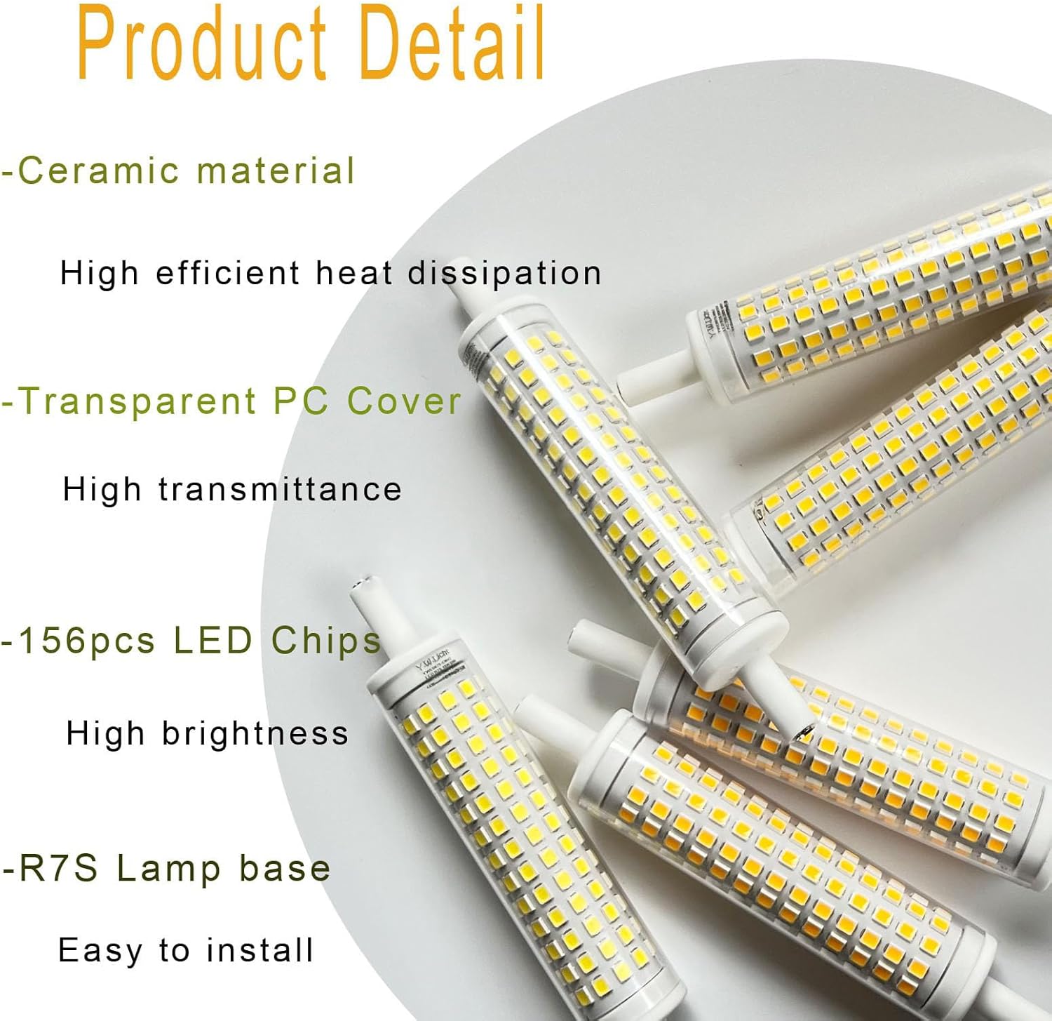 R7s LED Bulb Dimmable 118mm 14W Double Ended J118 T3 LED Bulb Floodlight,120V, 1500 Lumen,Warm White 3000K,R7s LED Lampe Replacement for 140W R7S Halogenlampe, Pack of 2