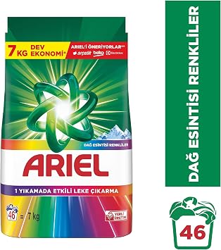 Ariel Dağ Esintisi Renkliler Toz Çamaşır Deterjanı 7 Kg 46 Yıkama