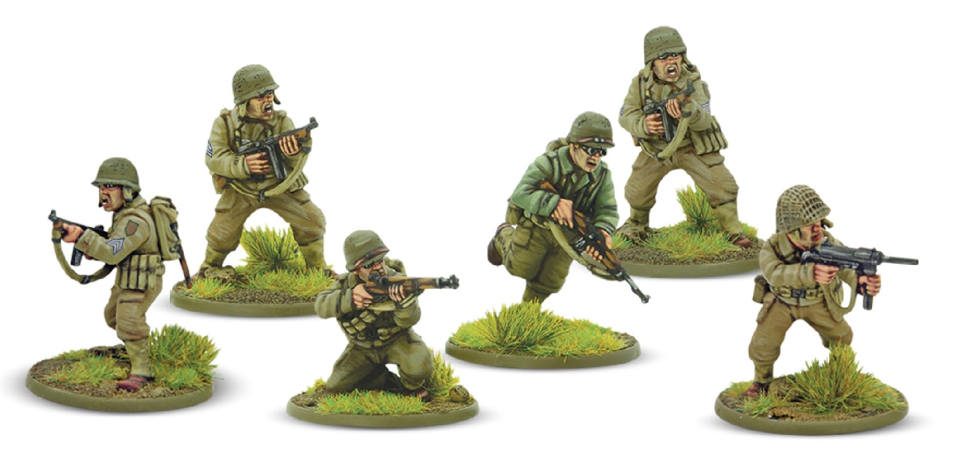 Warlord Games US Infantry GI's - Miniaturas de plástico a escala de 28 mm para acción de pernos, miniaturas altamente detalladas de la Segunda Guerra Mundial para juegos de guerra de mesa