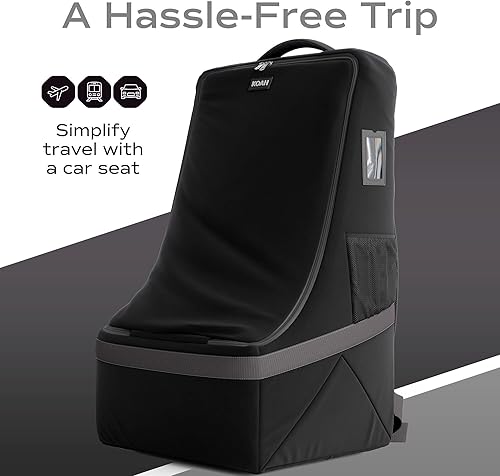 Miniatura 2 de Koah Mochila de asiento de coche para viajes aéreos, portátil y fácil de transportar, diseño duradero e impermeable, Negro -, Viajes Negro