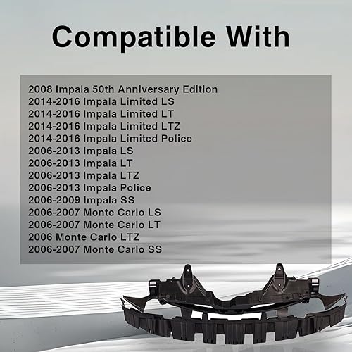 Miniatura 6 de CarPartsDepot Barra frontal para parachoques delantero, amortiguador de energía compatible con CHEVY 06-16 CHEVY Impala/Monte Carlo Sedan Coupe