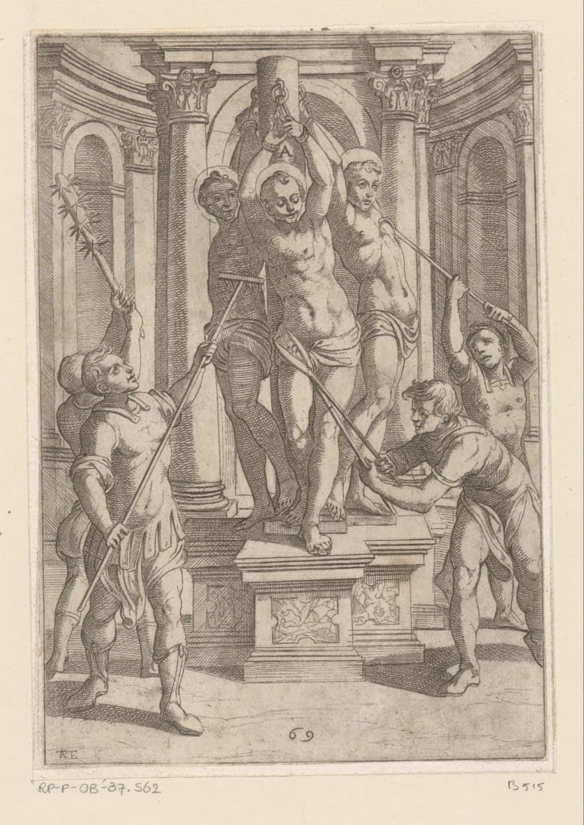Poster sur toile Antonio Tempesta sans cadre 50x70cm avec batons pointus