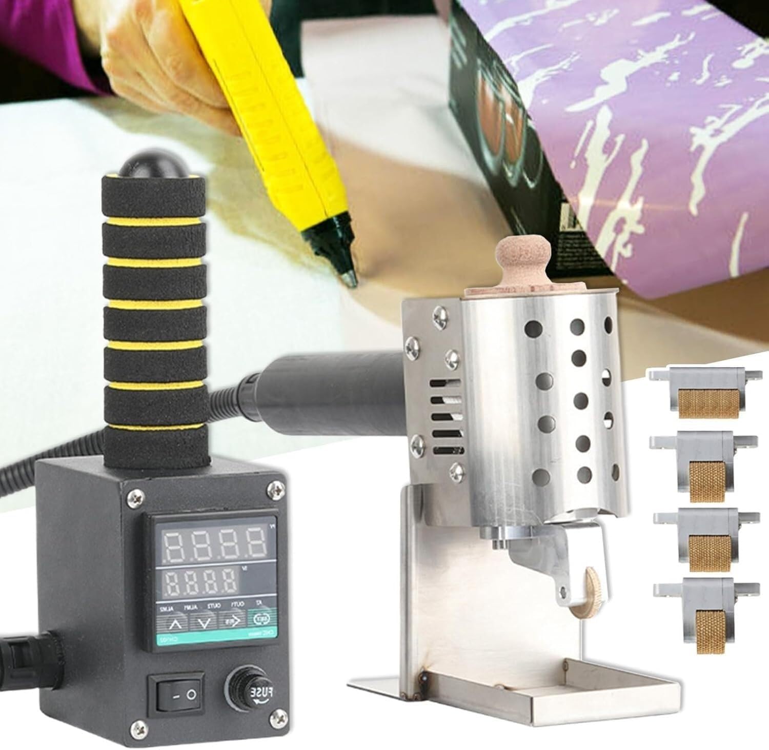 Commercial adhesives Heating Machine,Handheld Hot Melt Glue Dispenser, with Digital Display,Temperature Controllable 50-220℃(50ml)