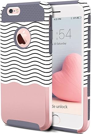 BENTOBEN iPhone 6 Funda, iPhone 6S Funda, 2 Piezas Protector C?scara Dura Flexible TPU y PC, Doble Capa Parachoques Forma Ondulada Protecci?n Anti-rasgu?os Funda para iPhone 6/6S 4,7