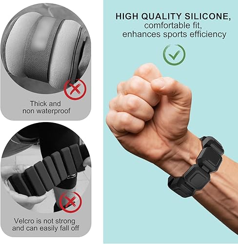 Miniatura 3 de Mingmc Juego de 2 pesas ajustables para muñeca y tobillo para yoga, baile, correr, caminar, entrenamiento, barras, pilates, cardio, aeróbicos, pesas