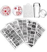 Biutee Nail Art Plates, Nagel Stempel Platte, Nail Art Stamping Kit, 5 Stück Maniküre Stempel, Na...