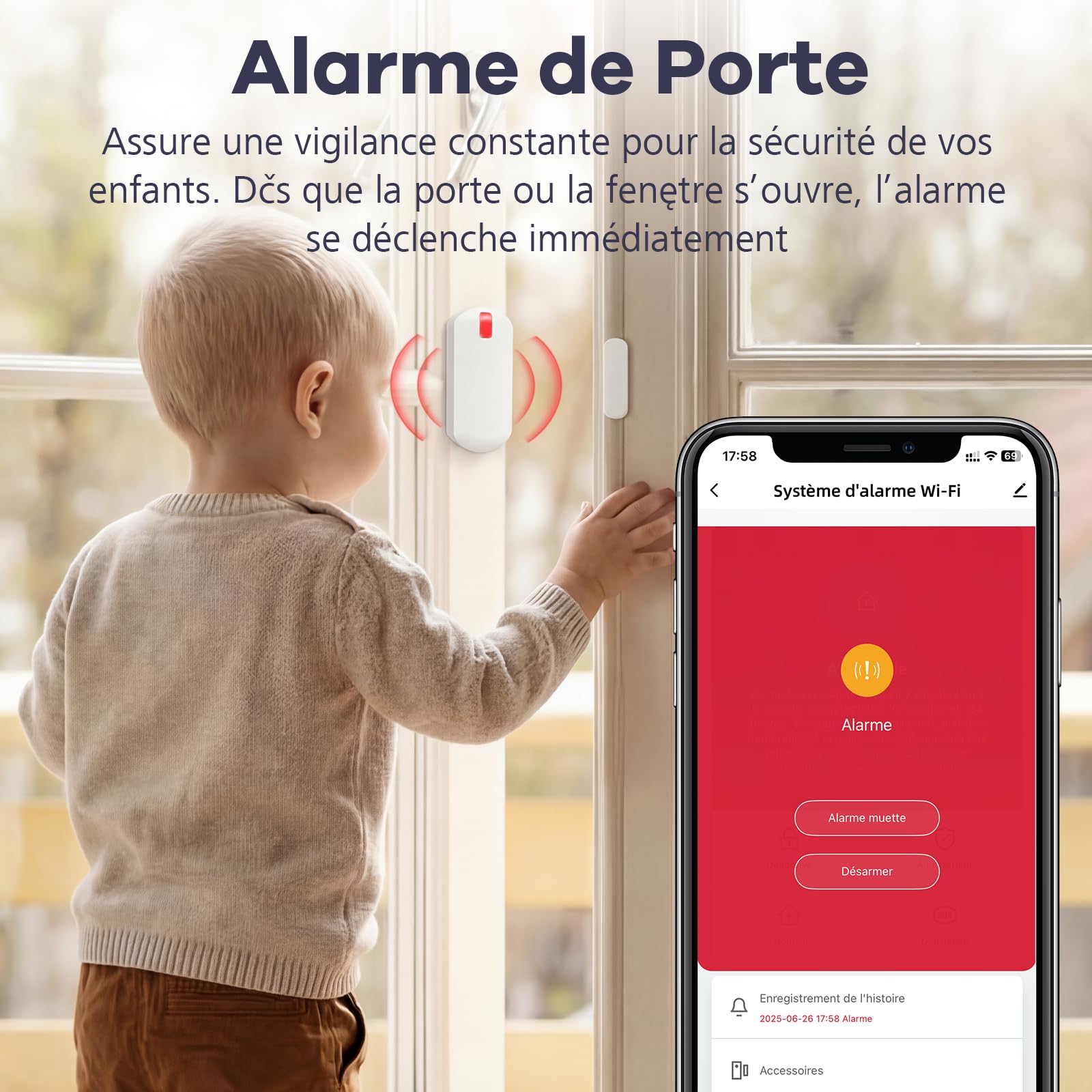 YISEELE Alarme Maison sans Fil: Centrale 120dB - Kit Alarme Maison avec Alarme Porte et fenêtre - détecteur de Chute - Protégez Votre Famille et Vos biens en Votre Absence – Compatible Alexa & Google