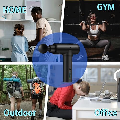 Vista 6 de Regalo de Acción de Gracias y Navidad para mujereshombrespapámamá, pistola de masaje de tejido profundo, masajeador de espalda y cuello para aliviar