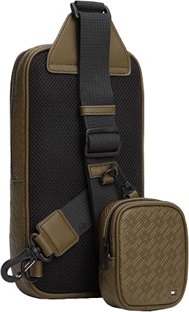 Tommy Hilfiger Men's Embossed Flag Sling Crossbody Bag