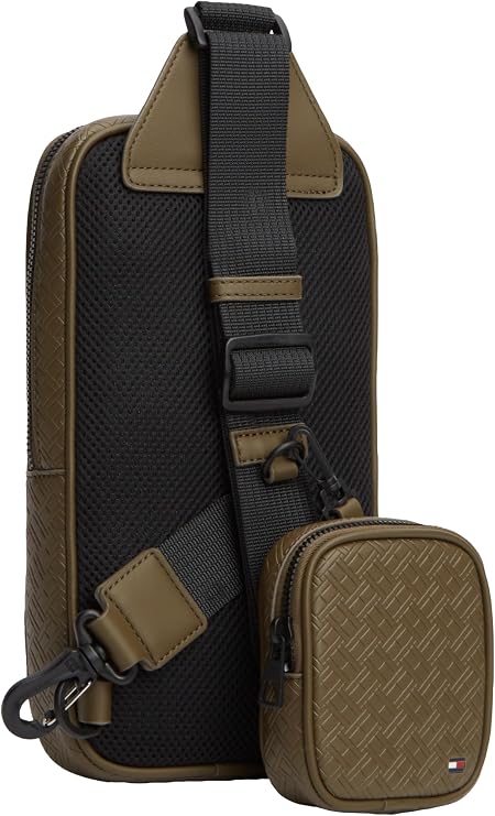 Tommy Hilfiger Men's Embossed Flag Sling Crossbody Bag