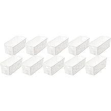 Inomata Chemical 96607 Storage Basket, Slim, Set of 10, White, Made in Japan