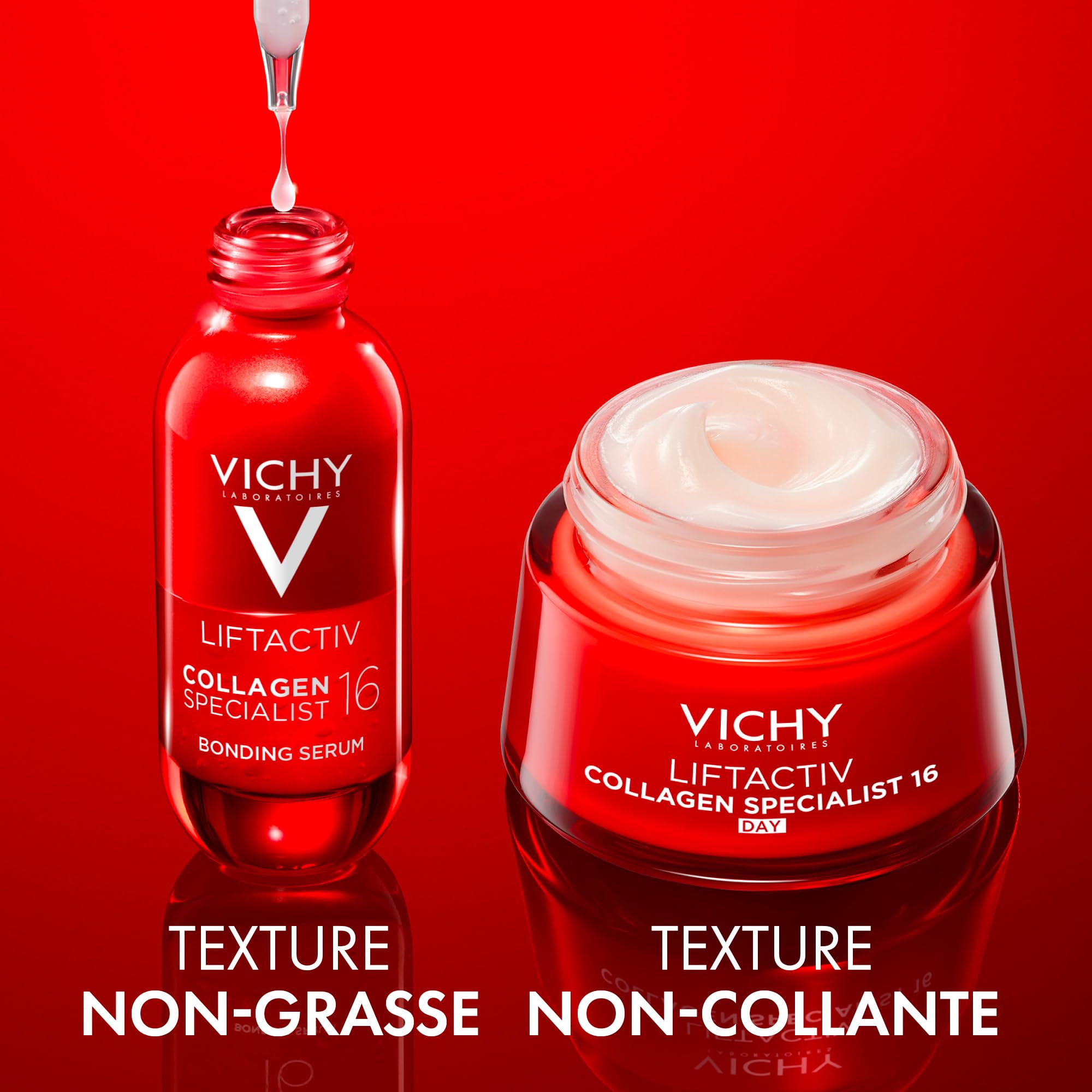 Vichy, Liftactiv Collagen Specialist 16, Crème de Jour Anti-Âge 50 ml & Sérum Visage Reconstituant Booster de Collagènes 30 ml, Anti-Rodes, Peau Raffermie, Lot de 2 Produits