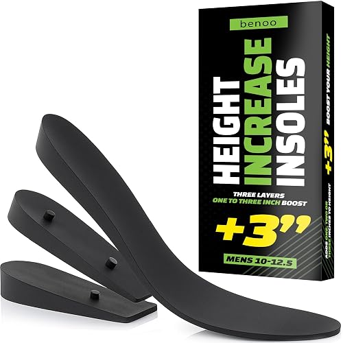 Height Increase Insoles for Mens Shoes (1 to 3" Boost)