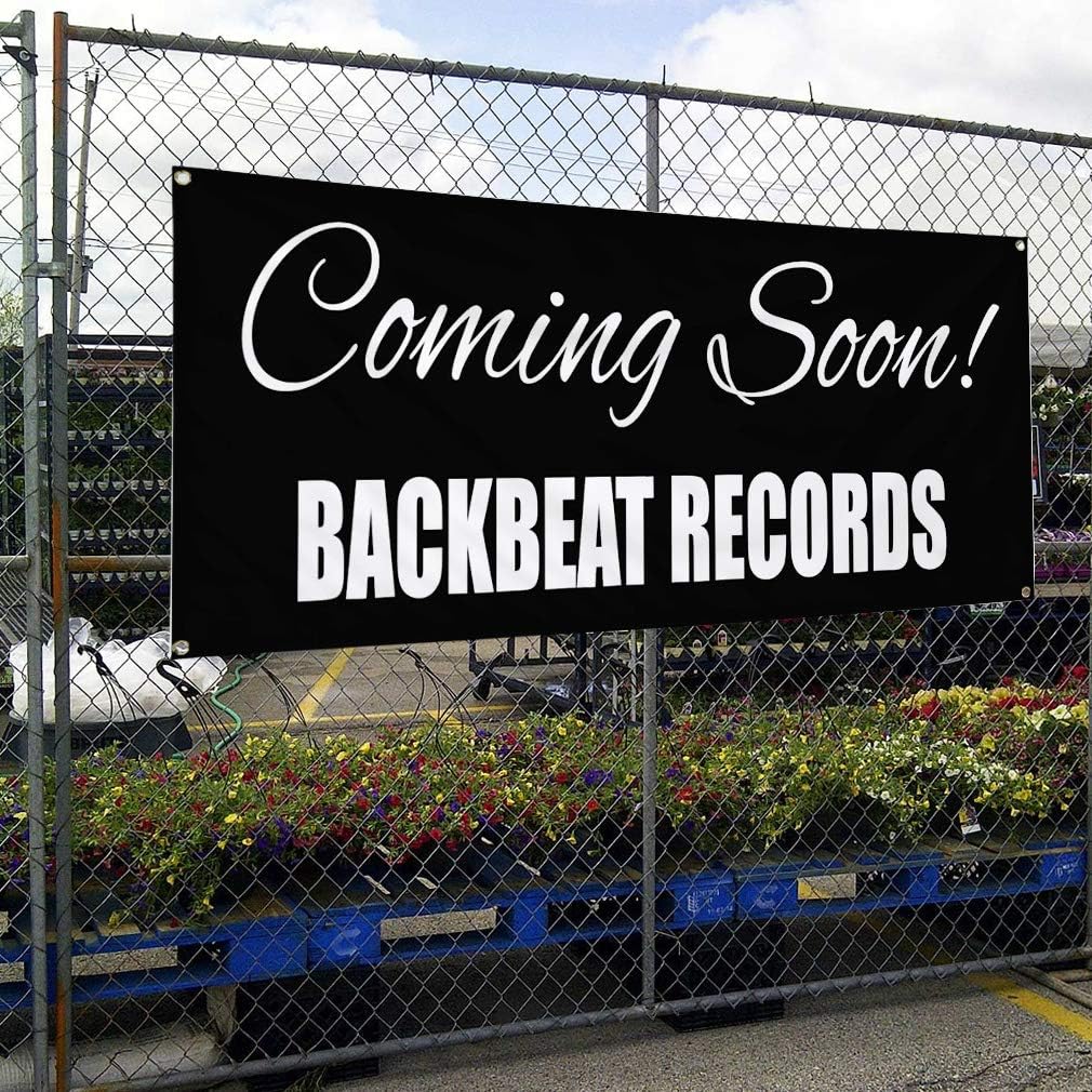 Vinyl Banner Multiple Sizes Coming Soon! Custom Name Black Business Outdoor Weatherproof Industrial Yard Signs Black 4 Grommets 16x40Inches