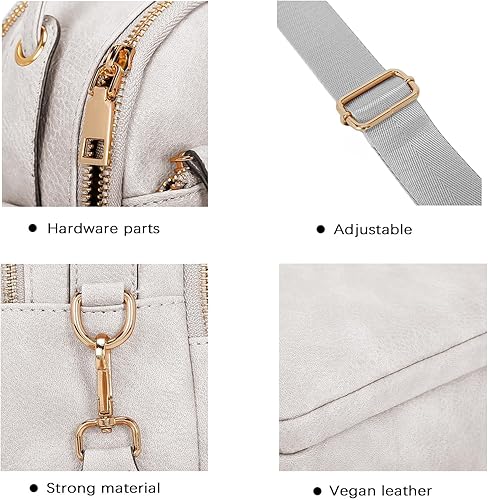 Miniatura 4 de E Bolso cruzado casual con múltiples bolsillos para mujer, ligero, mediano, con correa ajustable