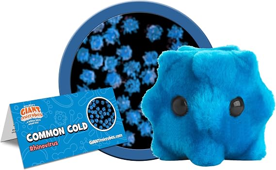 GIANTmicrobes Common Cold Plush, Pediatrician Gifts, School Nurse Gifts, Cold Care Package, Present for Sick Friend, Funny Doctor Gift, Biology Gift
