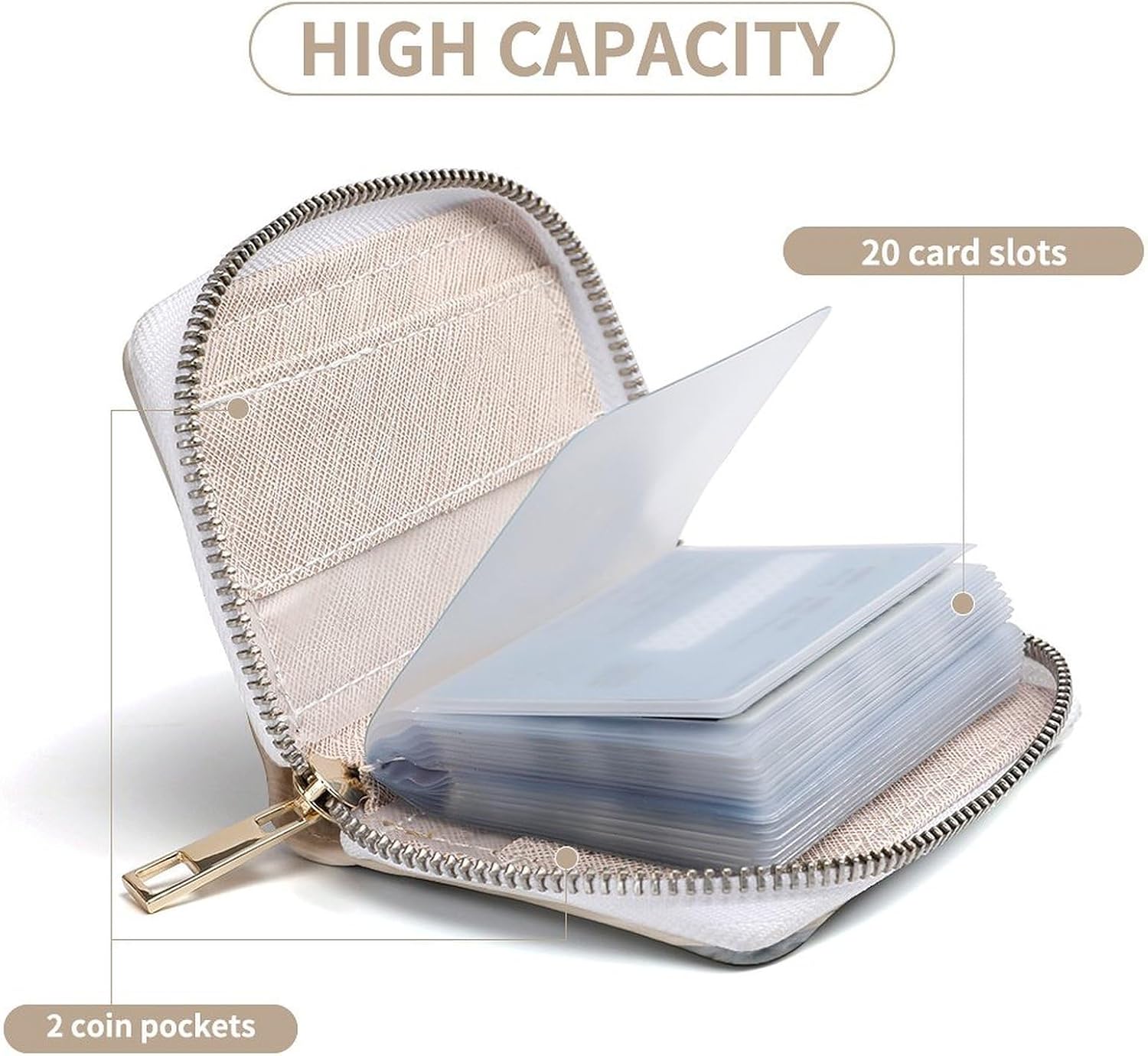 Building A Sandcastle Card Holder RFID Blocking,Credit Card Wallet for Women And Men,Card Case Organizer Bag with Zipper