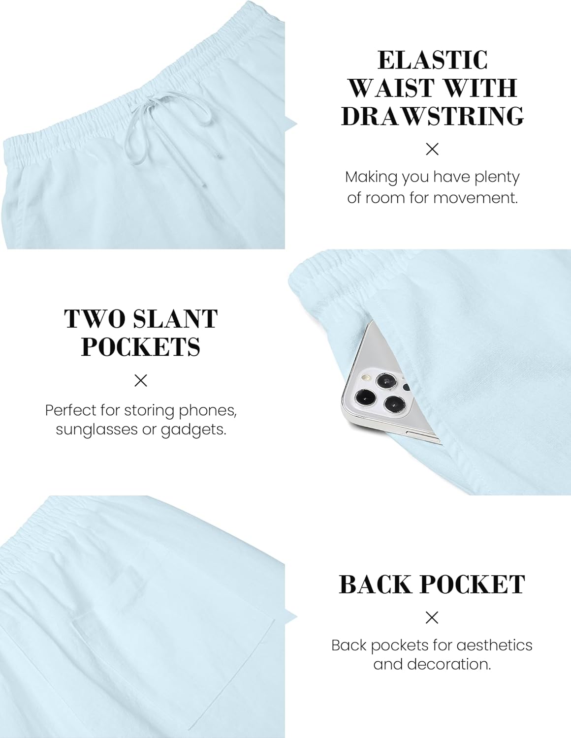 COOFANDY Men's 2 Piece Cotton Linen Sets Summer Beach Outfits Casual Short Sleeve Henley Shirts and Vacation Shorts - Image 6