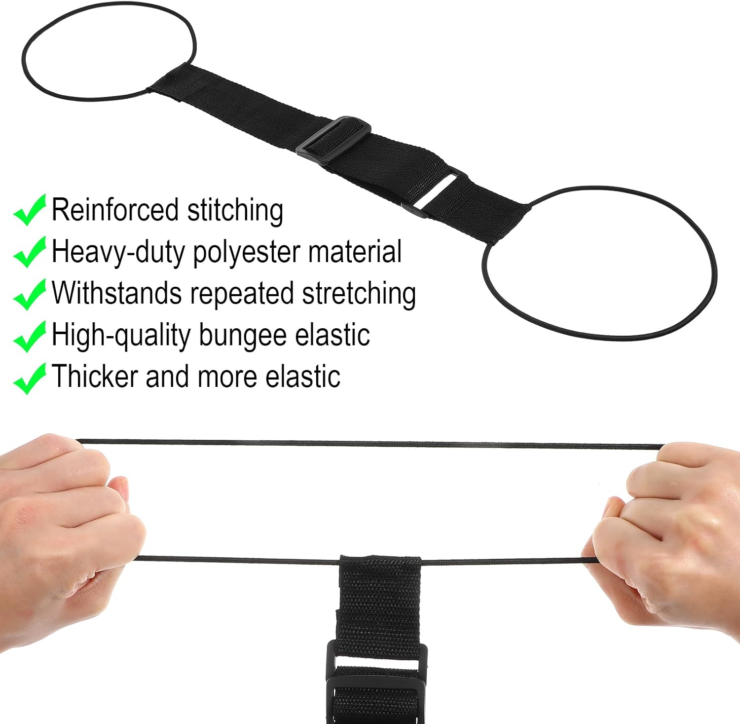 Amabro 4Pcs Luggage Straps, Adjustable Bungee Elastic Connector Belt Add Extra Bag Luggage Belts Accessories for Travel with Heavy-Duty for Suitcases Handle Lightweight Securing Carry Essentials