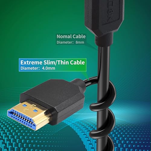 Miniatura 9 de Duttek 8K HDMI a HDMI en espiral de 6 pies5.9 ft, cable en espiral HDMI 2.1 de 48 Gbps, cable HDMI extremo delgado macho a macho soporta 8K 60Hz, 4K