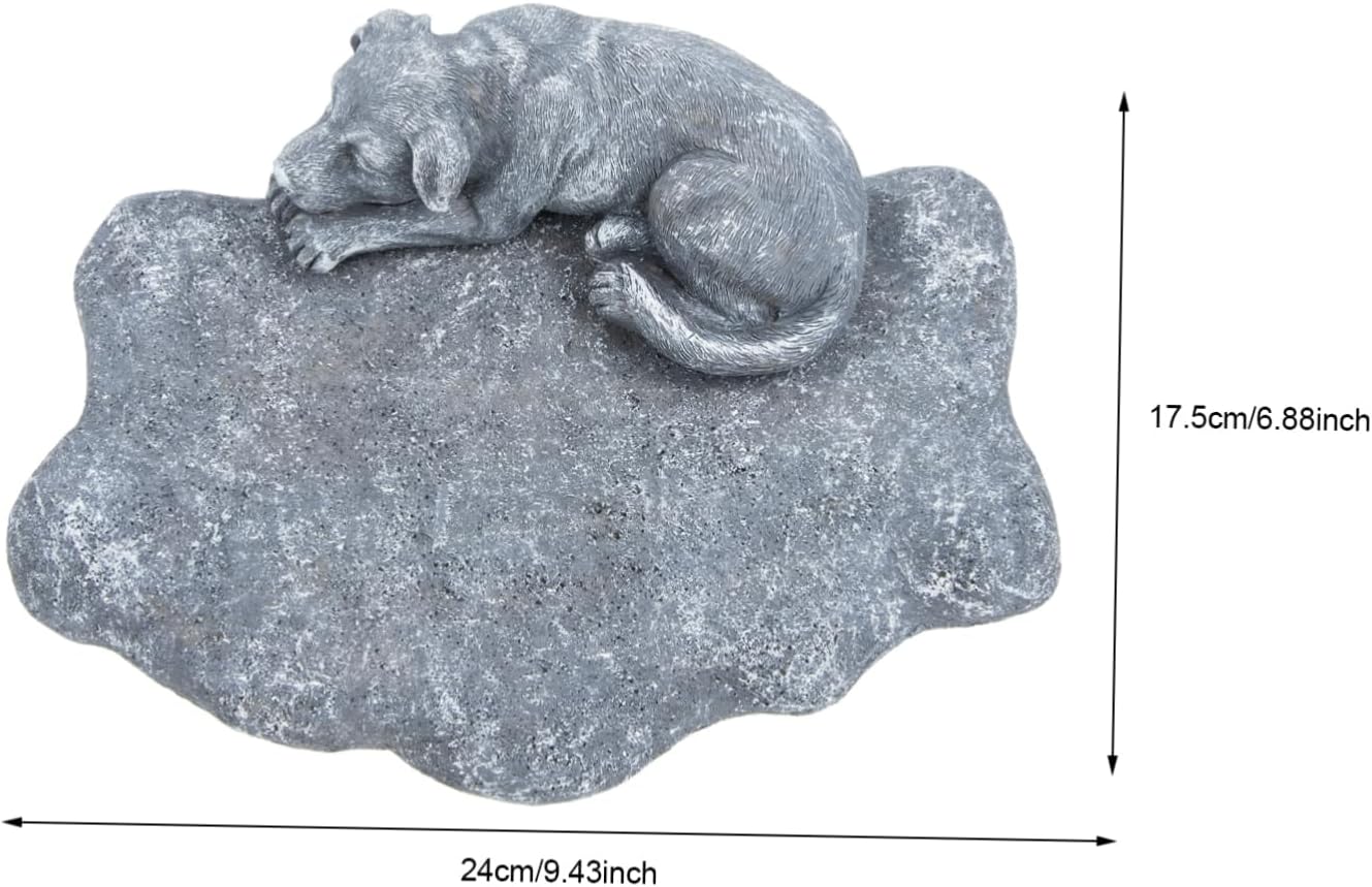 Pet Memorial Stone Resin Dog Grave Marker Figurine for Backyard Decoration and Non-deformable Thoughtful Tribute for Pet Loss for Garden Remembrance Rock Color