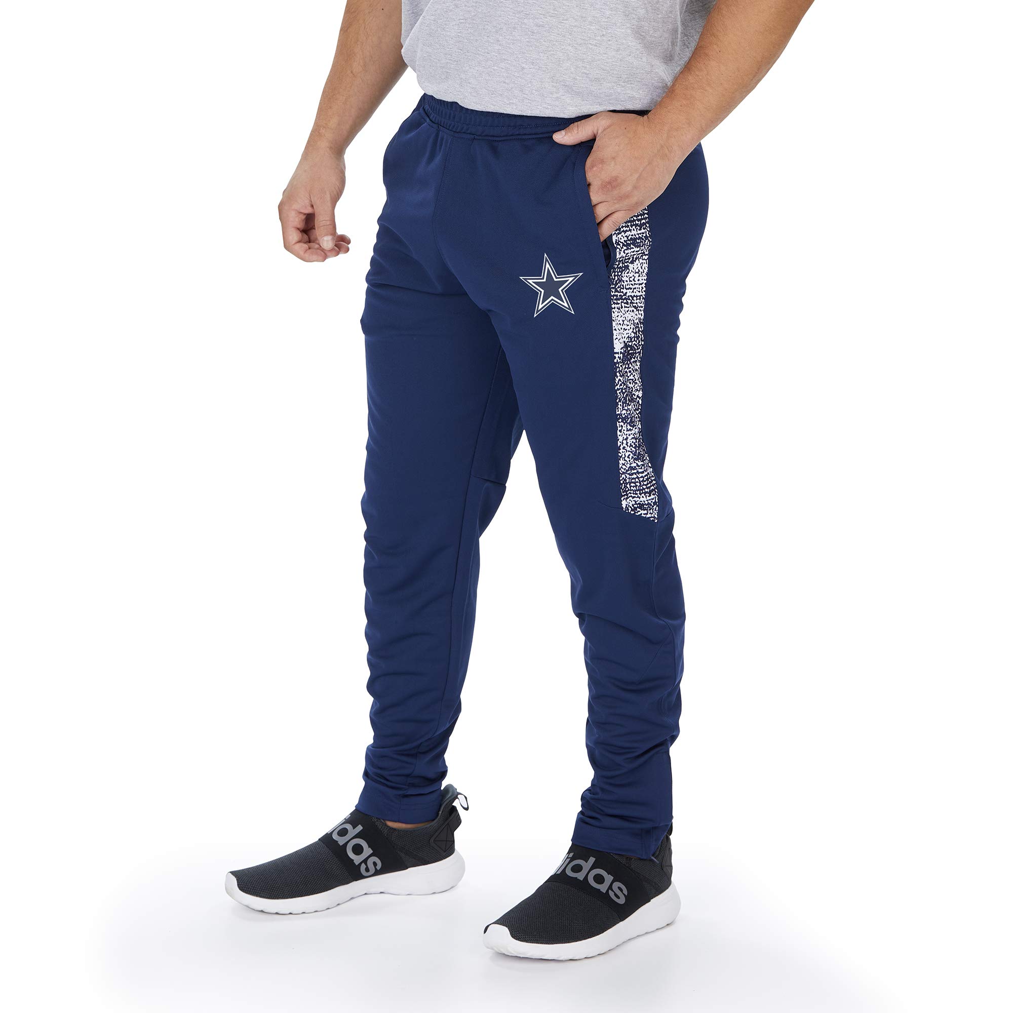 Officially Licensed Zubaz Men's NFL Men's NFL Track Pant with Half Sides, Dallas Cowboys, Size XX-Large