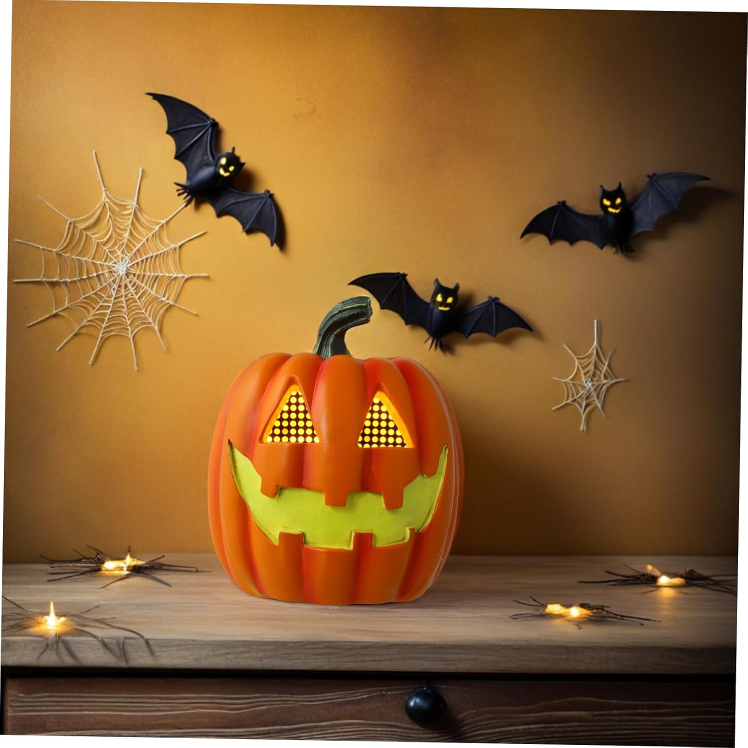 Halloween Pumpkin Lamp: Plastic Battery Operated Halloween Pumpkin Light - LED Night Lamp for Festival Party Home Decoration