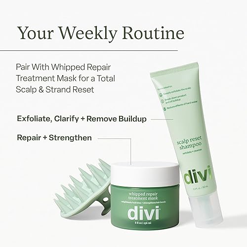 Miniatura 2 de Divi Clarifying Scalp Reset Shampoo and Whipped Repair Treatment Mask Set, limpieza profunda, control de aceite, reparación de bonos, tamaño