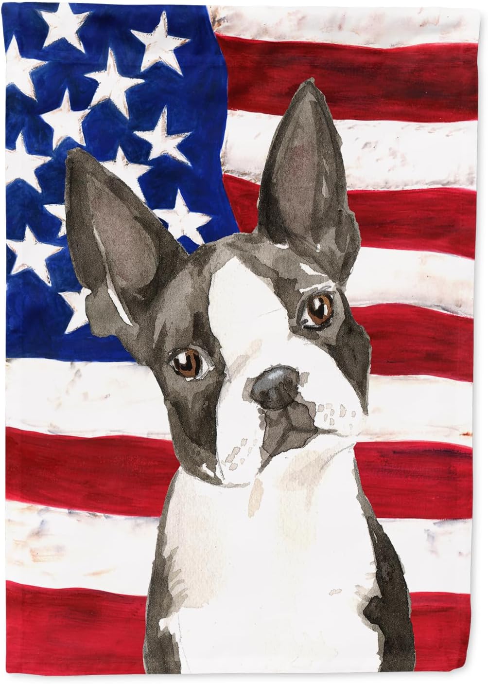 Caroline's Treasures CK1738GF Patriotic USA Boston Terrier Garden Flag Mailbox Flag Decorative Yard Flag Banner Outside Patio Artwork Yard Flower Beds, Garden Size, Multicolor