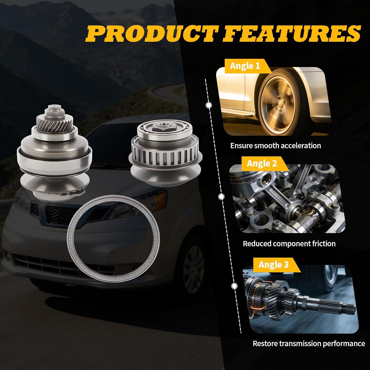 JF015E Transmission 29T Pulley Set with Belt Chain Compatible with Sentra March NV200 Tiida Cube Livina Attrage Spacia CVT Transmission Drive Hard Part Replace RE0F11A 901068 33710S-1