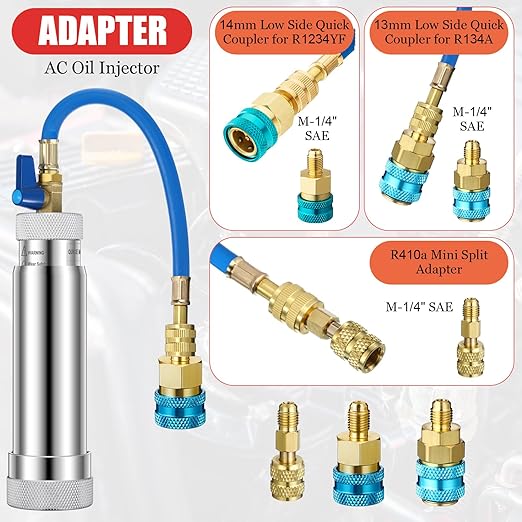 Kit Detector de Fugas AC, R1234yf R134a R410a, Inyector de Aceite y Tinte UV miniatura 4