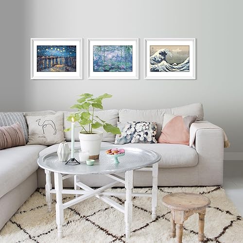 Miniatura 7 de Mini rompecabezas de 150 piezas para adultos y niños, 6" x 4" Noche Estrellada y más, paquete de 3