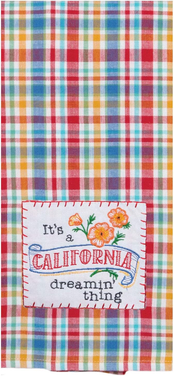 2 Piece Kay Dee Home State of California Embroidered Kitchen Towel Bundle