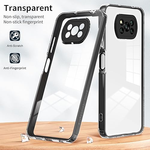 Miniatura 5 de Funda protectora transparente para teléfono compatible con Xiaomi Poco X3 ProPoco X3 NFC, funda de cuerpo completo transparente, funda protectora