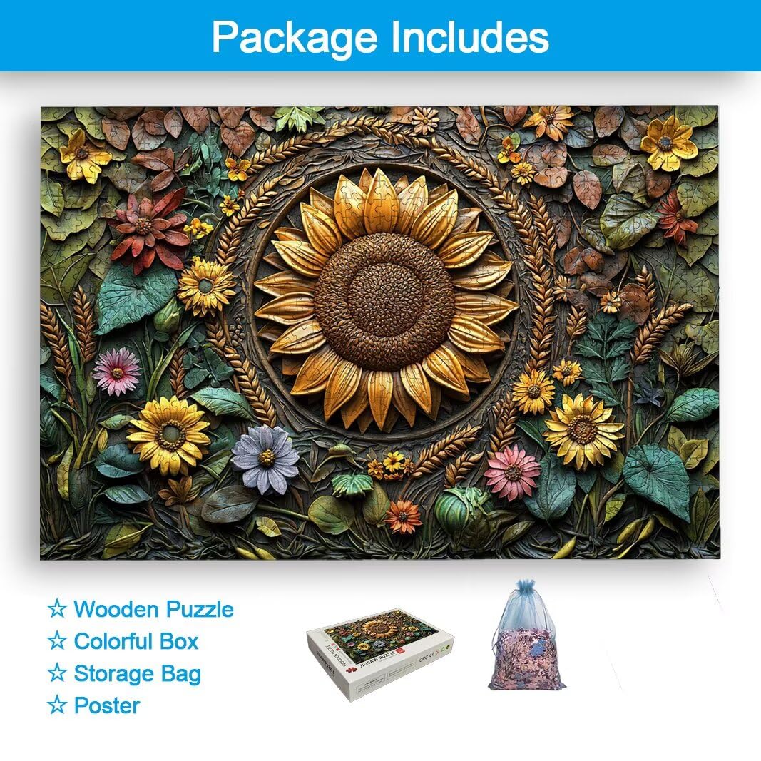 Puzzle 1000 Pièces Adultes, Puzzle 1000 Pieces Tournesol, Cadeau -2136