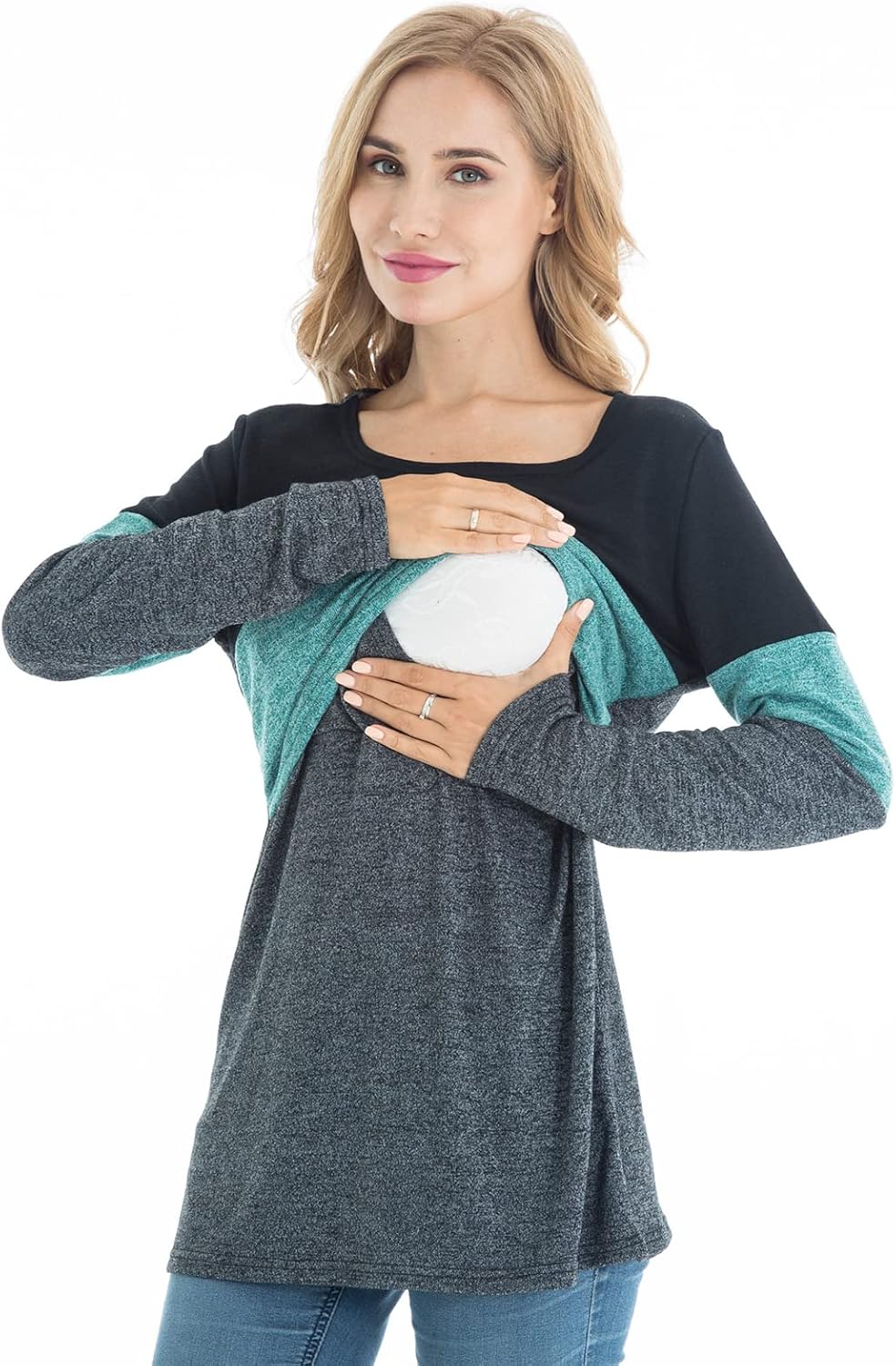 Bearsland Women's 3 Packs Maternity Clothes Long Sleeves Breastfeeding Shirts Nursing Top - Image 6