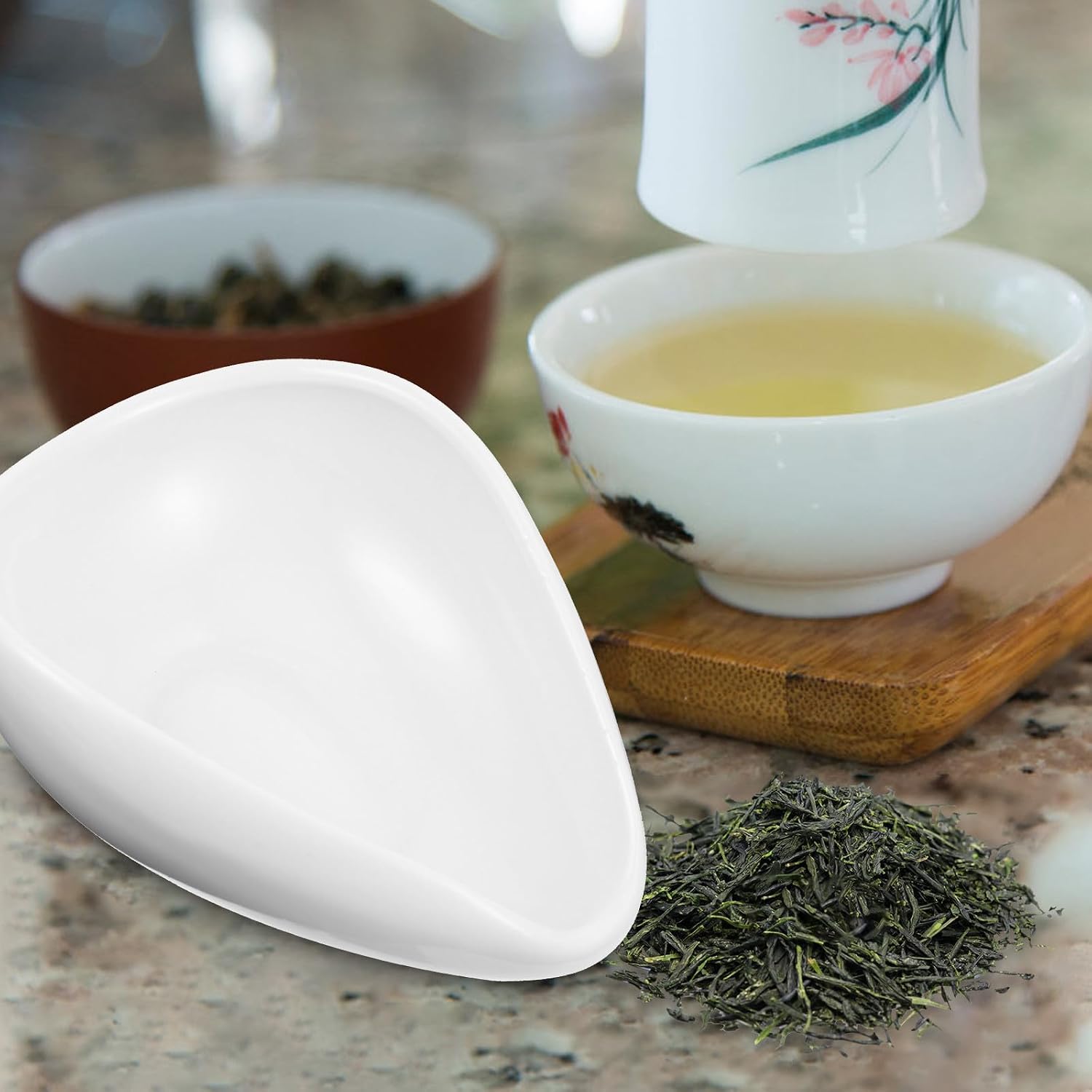 Ceramic Tea Scoop Teaspoon for Loose Leaf Tea in White