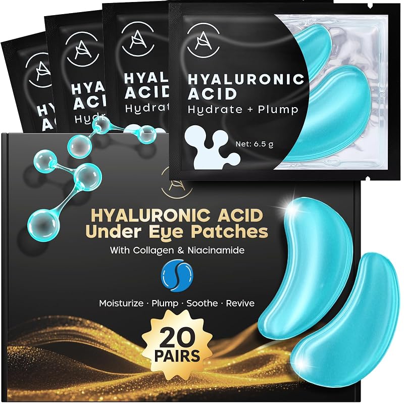 Máscaras para a região dos olhos AURAE com ácido hialurônico e colágeno, 20 pares
