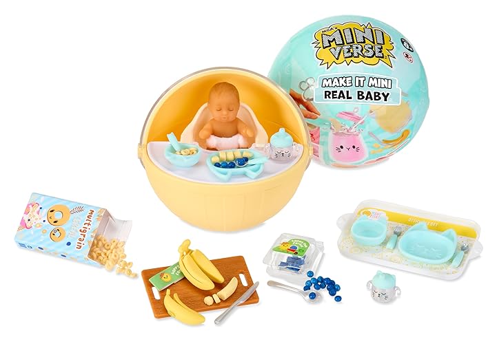 MGA's Miniverse Make It Mini Baby Mini Collectibles - Mystery Blind Packaging, DIY,Food, Bottles, Replica Food, NOT EDIBLE, Collectors, Toy for Girls, Realistic Miniature Baby, Gifts 8+