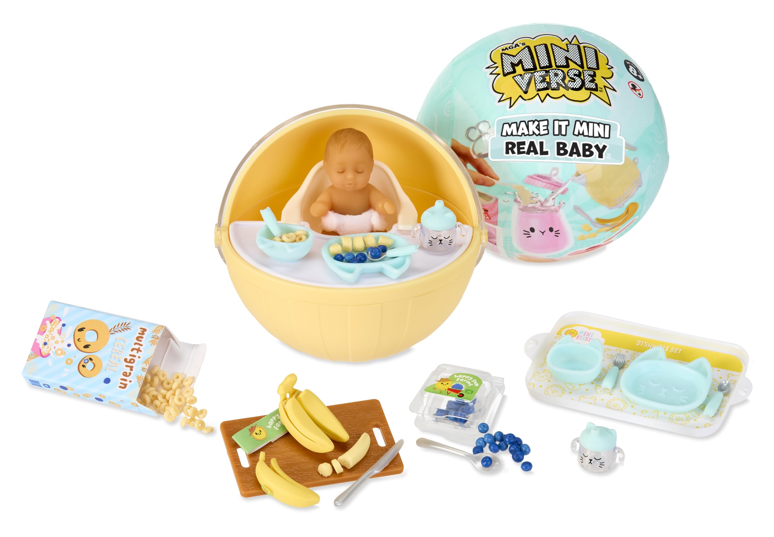 MGA’s Miniverse – Make It Mini Baby – Mini Opakowaniach. Komplet to Kreatywna Zabawa DIY z Miniaturkami: Jedzeniem, Butelkami i Akcesoriami dla Niemowląt. NIEJADALNE. Dla Dzieci od 8 Roku Życia